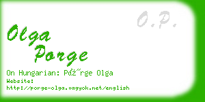 olga porge business card